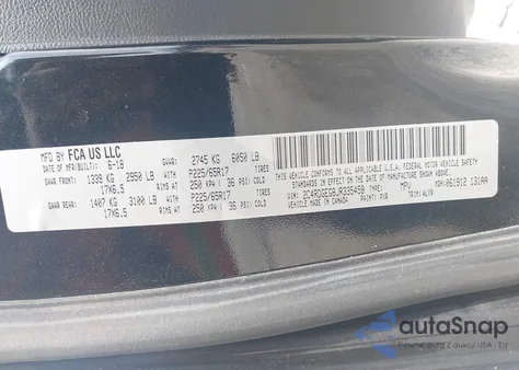 2018 Dodge Grand Caravan Gt из США, поврежденный, VIN 2C4RDGEG8JR335458